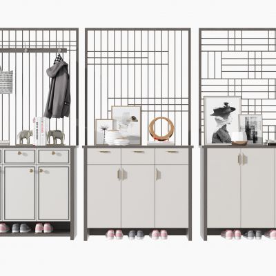 新中式入户屏风鞋柜