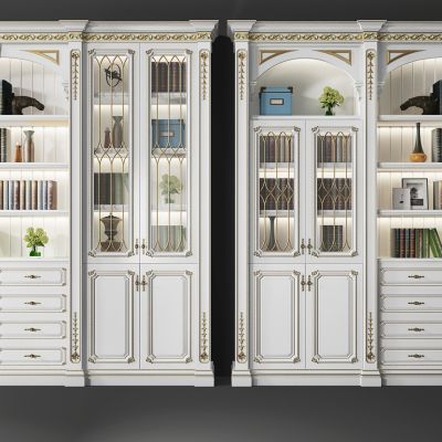 法式描金雕花书柜