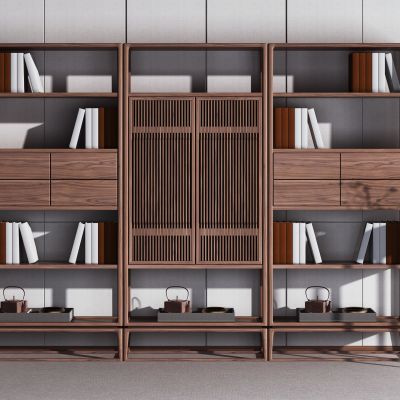 新中式古典实木简易书柜