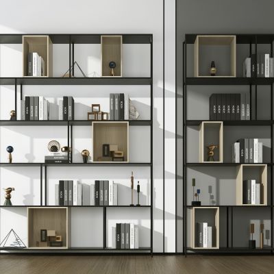 现代金属装饰架书架