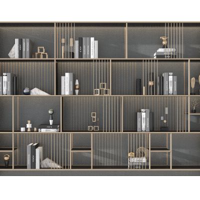 现代金属装饰书柜