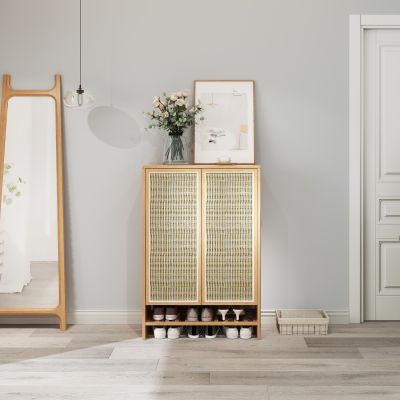 北欧藤编鞋柜
