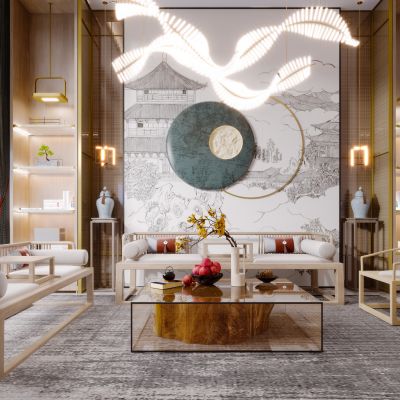 新中式简约轻奢客厅