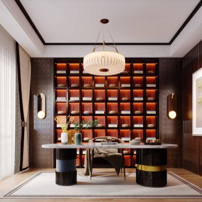 新中式现代简约轻奢书房