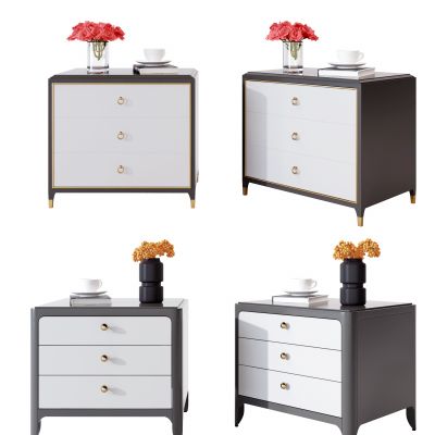 现代方形床头柜组合