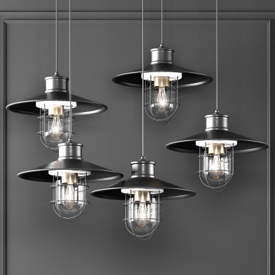 工业风金属烤漆工矿吊灯