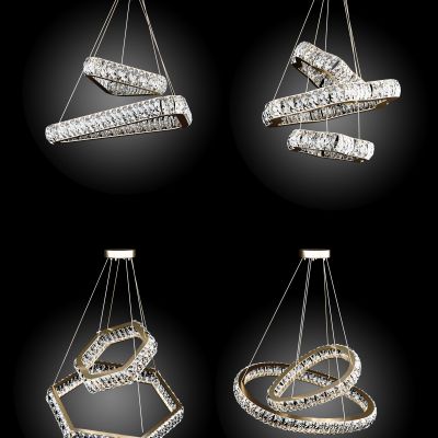 现代轻奢水晶装饰吊灯组合