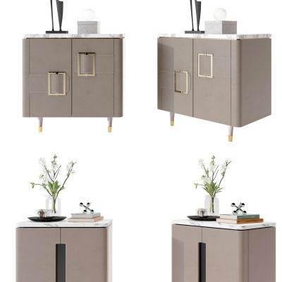 现代轻奢皮革床头柜