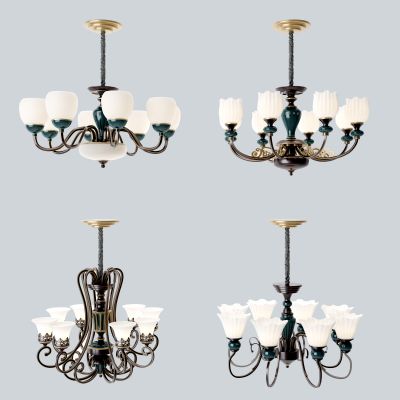 新中式金属多头铁艺吊灯