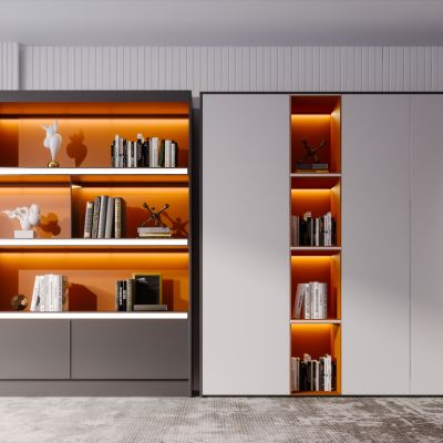 现代简约轻奢风格书柜