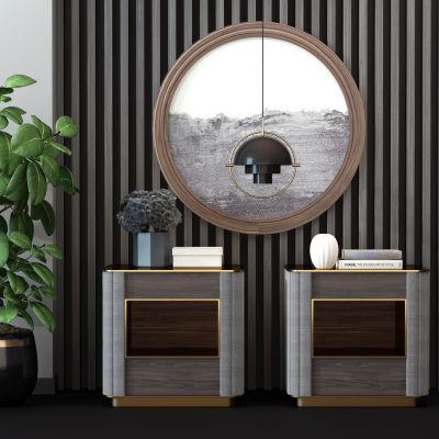 现代方形床头柜