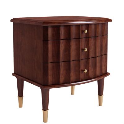 简美实木床头柜