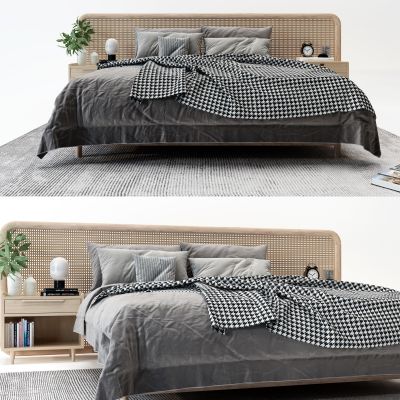 北欧布艺双人床
