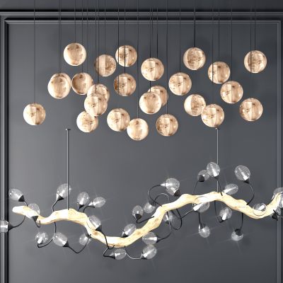 现代球形枝干装饰吊灯