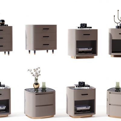 现代轻奢床头柜组合