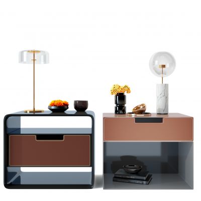 现代方形床头柜