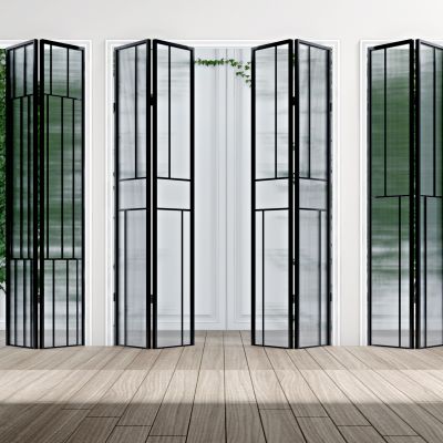 现代工艺玻璃折叠门