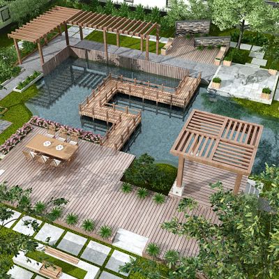 新中式景观庭院花园