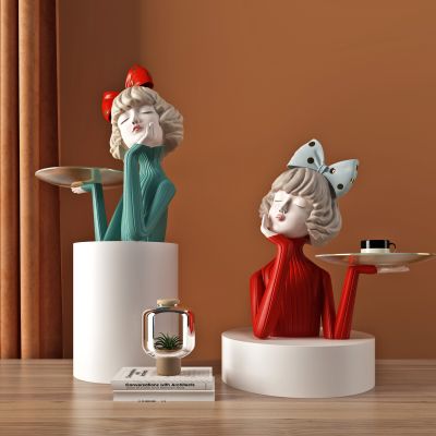 现代女孩人物雕塑摆件