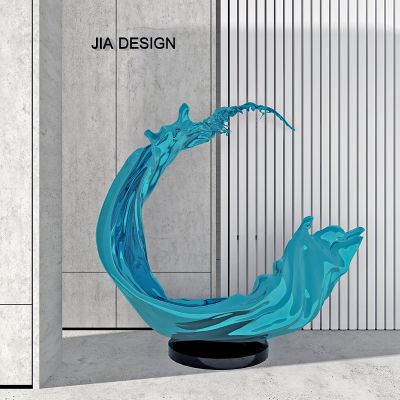 现代浪花雕塑摆件