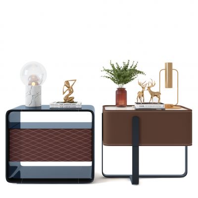 现代皮革床头柜
