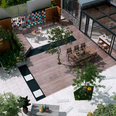 现代别墅庭院景观花园