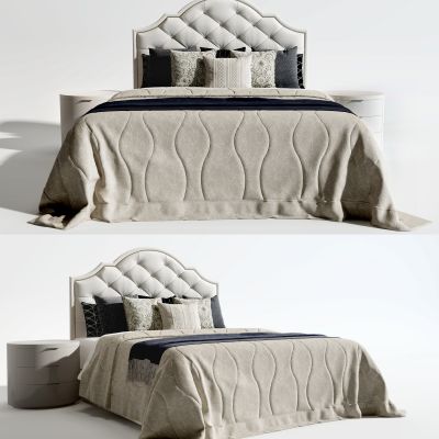 简欧式布艺双人床