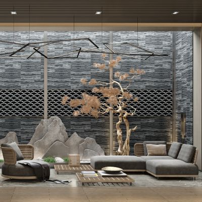 新中式景观户外阳台