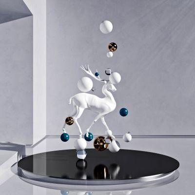 现代艺术小鹿雕塑