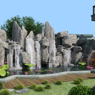 现代假山叠水