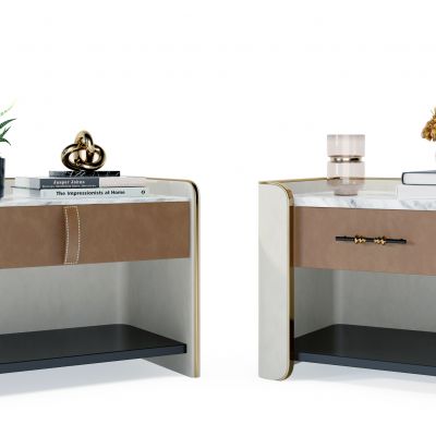 现代简约皮革床头柜