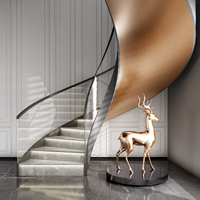 现代玻璃旋转楼梯