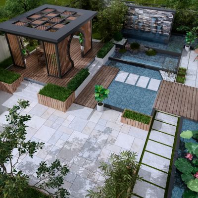 现代别墅庭院景观花园