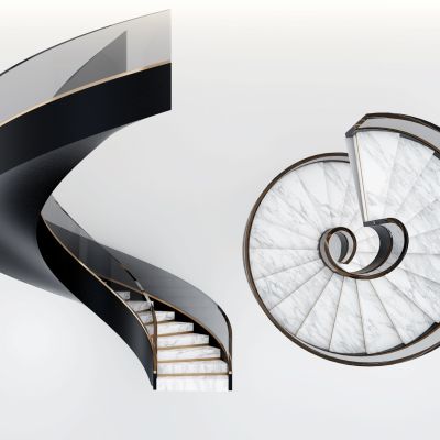 现代玻璃旋转楼梯