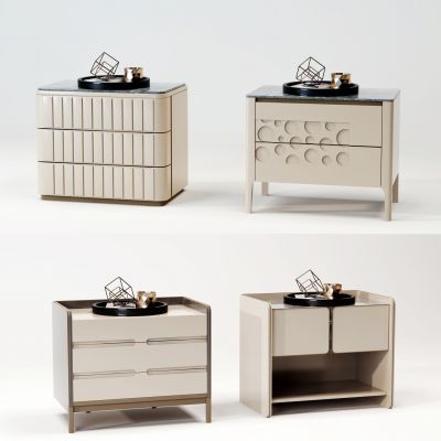 现代方形床头柜组合