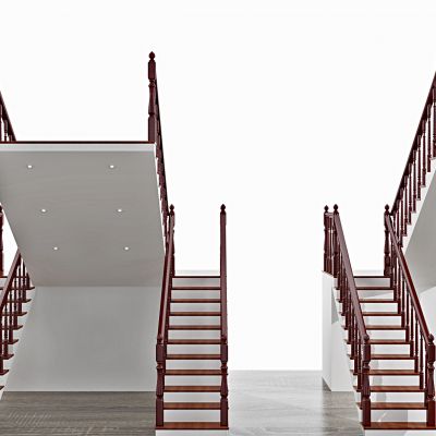 美式实木楼梯