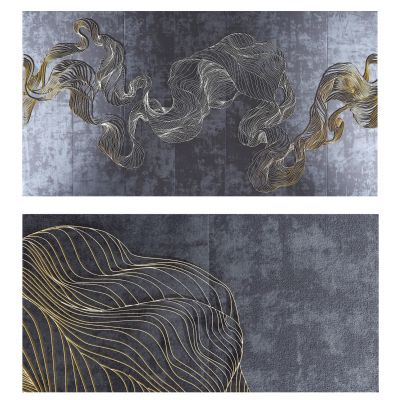 现代新中式硬包背景墙饰