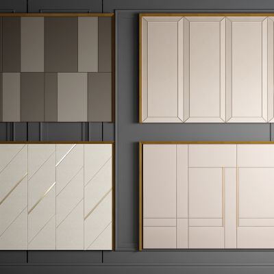 现代新中式皮革硬包软包床头背景