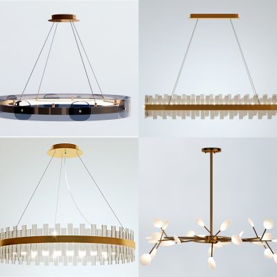 现代圆形水晶吊灯组合