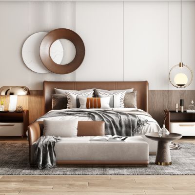 现在卧室双人床具组合