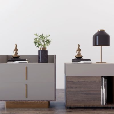 现代方形床头柜