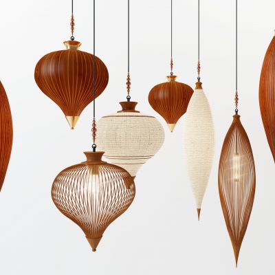 东南亚自然风藤编吊灯