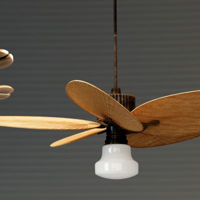 东南亚实木风扇吊灯