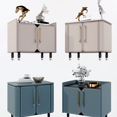 现代皮革床头柜