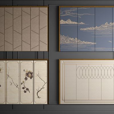 新中式皮革硬包软包背景墙