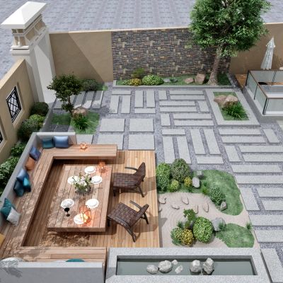 新中式庭院景观花园