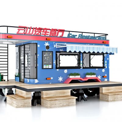 现代快餐车摊位外摆