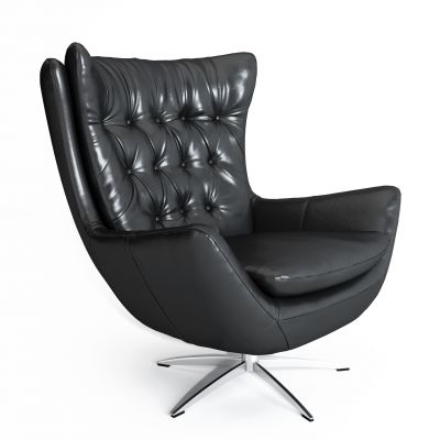 简欧皮革办公椅3D模型