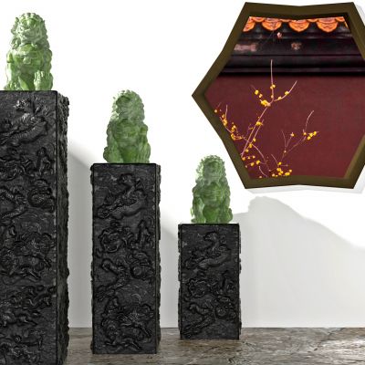 新中式玉石拴马桩