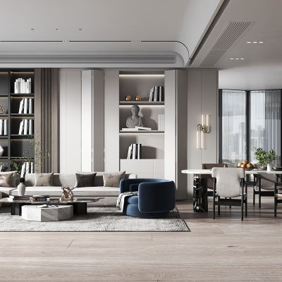 现代轻奢风格客餐厅